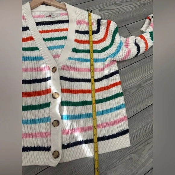 LOFT Stripe Ribbed V-Neck Cardigan
Sweater Large - Picture 3 of 7